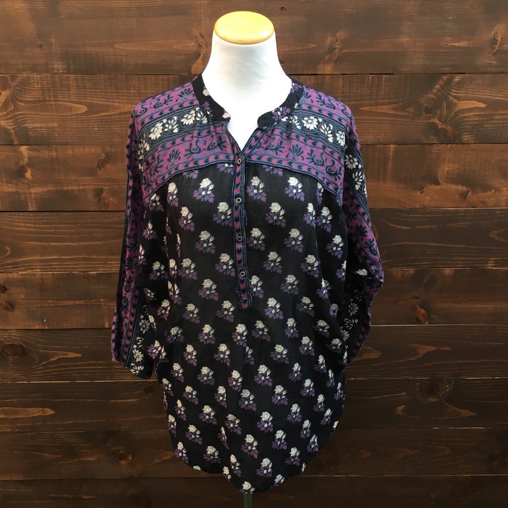 Free People Rose Print Tunic Top